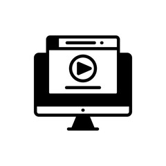 Video Lesson icon in vector. Logotype