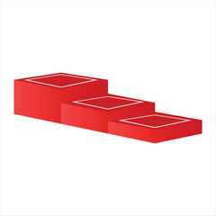 Illustration of Podium in Red Color