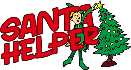 Santa Helper Sublimation Illustration