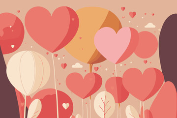 Plakat love heart Illustration of a Valentines Day Card background vector