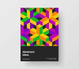 Clean geometric pattern company brochure layout. Abstract catalog cover vector design concept.