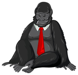 Gorilla wearing a tie