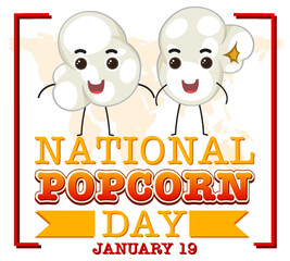 National Popcorn Day Logo Banner