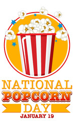 National Popcorn Day Logo Banner