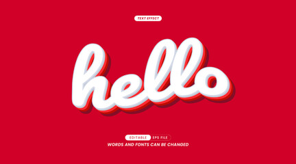 Editable Text Effect - Hello Slogan with Background