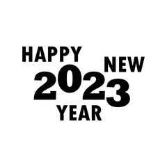 Happy New Year logo text design. 2023 number design template