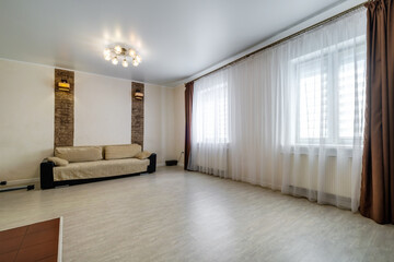 furniture in interior of living room in apartment