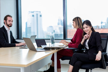 Beautiful businesswoman working  in modern office	