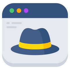 Conceptual flat design icon of online hacker 