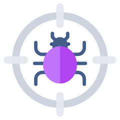 Creative design icon of bug target 