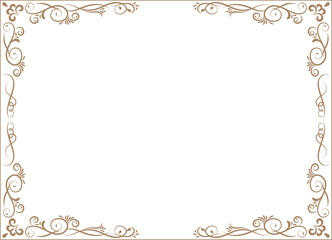 Vintage calligraphic frame and border illustration