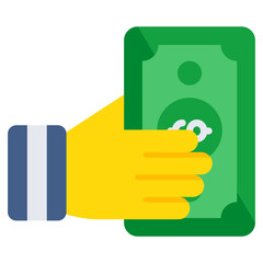 Giving money concept icon in flat design 