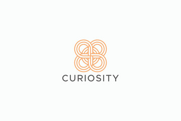 Curiosity Symbol Concept from Geometric Circle Shape Line Ornament Elegant Abstract Logo