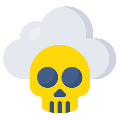 Conceptual flat design icon of cloud hacking 