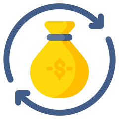 Colored design icon of money rotation 