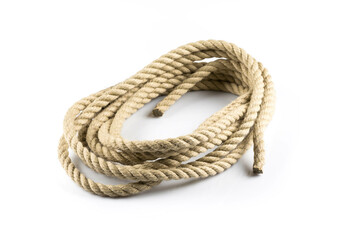Twisted thick rope on white