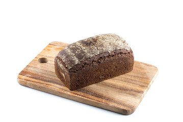 Rye bread slices isolated on white background