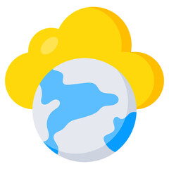 Conceptualizing flat design icon of cloud browser 