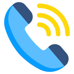 A colored design icon of incoming call