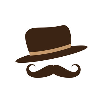 Gentleman hat and mustache icon