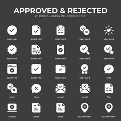 Approved and Rejected Icon Pack With White Color
