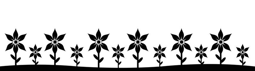 Flower Line art with black color