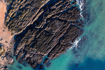 Coast of Scotland near Dunnottar Castle. View from above
