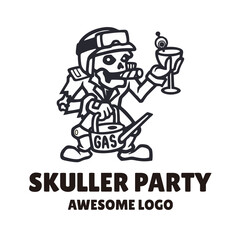 Illustration vector graphic of Skuller Party, good for logo design
