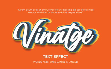 Vintage text style editable text effect