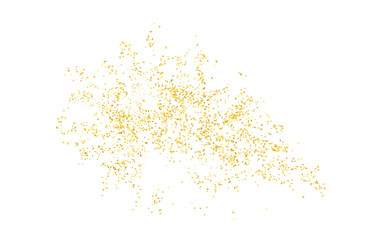 Background plume golden abstract grainy texture, crumbs for background or backdrop. Gold dust. Sand particles grain. Pieces abstract. plume. Jewelry, carefully placed by hand. Jewel confetti. Vector
