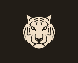 Tiger Head Simple Artwork with Dark Background