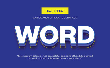 Editable 3D text effect or graphic text style