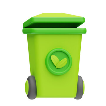3d eco recycle bin icon