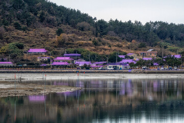 Fototapeta na wymiar Sinan purple islands village