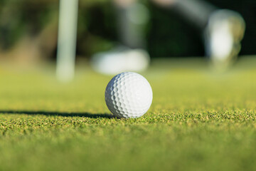 芝生が綺麗なゴルフ場のグリーン