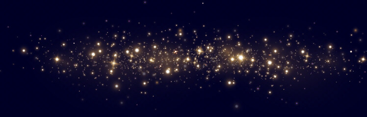 Obraz premium Light effect. Background of sparkling particles. Glittering elements on a transparent background.