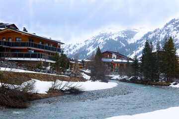 Fototapeta premium mountain village in winter