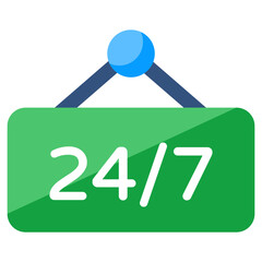 Trendy design icon of 24/7hr service 
