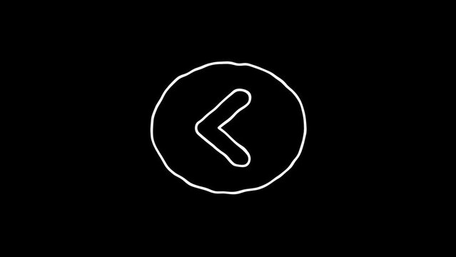 Arrow icon sign or symbol animation. White Highlight Elements. Doodle loop animation. doodle style on transparent background. Jittery Artistic Motion. scribble seamless loop animation.
