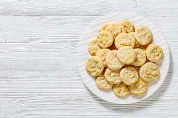 amish sugar cookies on plate, top view