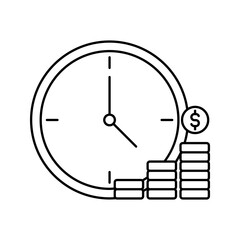 time is money concept icon vector