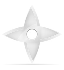 shuriken star ninja weapon japanese warrior assassin vector illustration