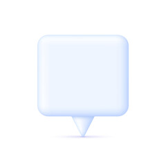 3D Speech Bubble illustration. Social media chat message icon. Empty text bubble.