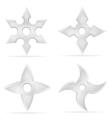 shuriken star ninja weapon japanese warrior assassin vector illustration