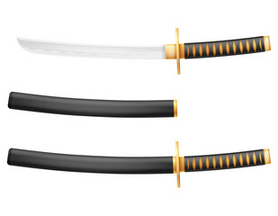 tanto dagger ninja weapon japanese warrior assassin vector illustration