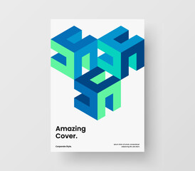 Simple mosaic hexagons pamphlet illustration. Clean magazine cover design vector concept.