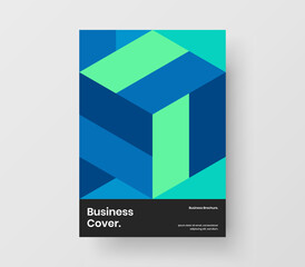 Fresh postcard A4 vector design concept. Original geometric hexagons corporate brochure illustration.
