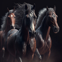 Obraz na płótnie Canvas horse on black