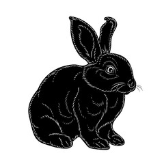 Rabbit, vector image, symbol of the year.