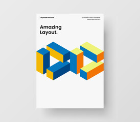 Amazing geometric pattern handbill template. Colorful corporate brochure design vector illustration.